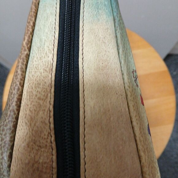 Anushka Leather Hand painted Handbag Purse Dragonfly Butterfly Floral Medium - Picture 15 of 16